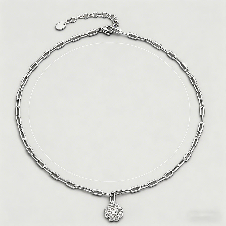 Crystal Clover Charm Paperclip - Shopdayla Wholesale - #2050