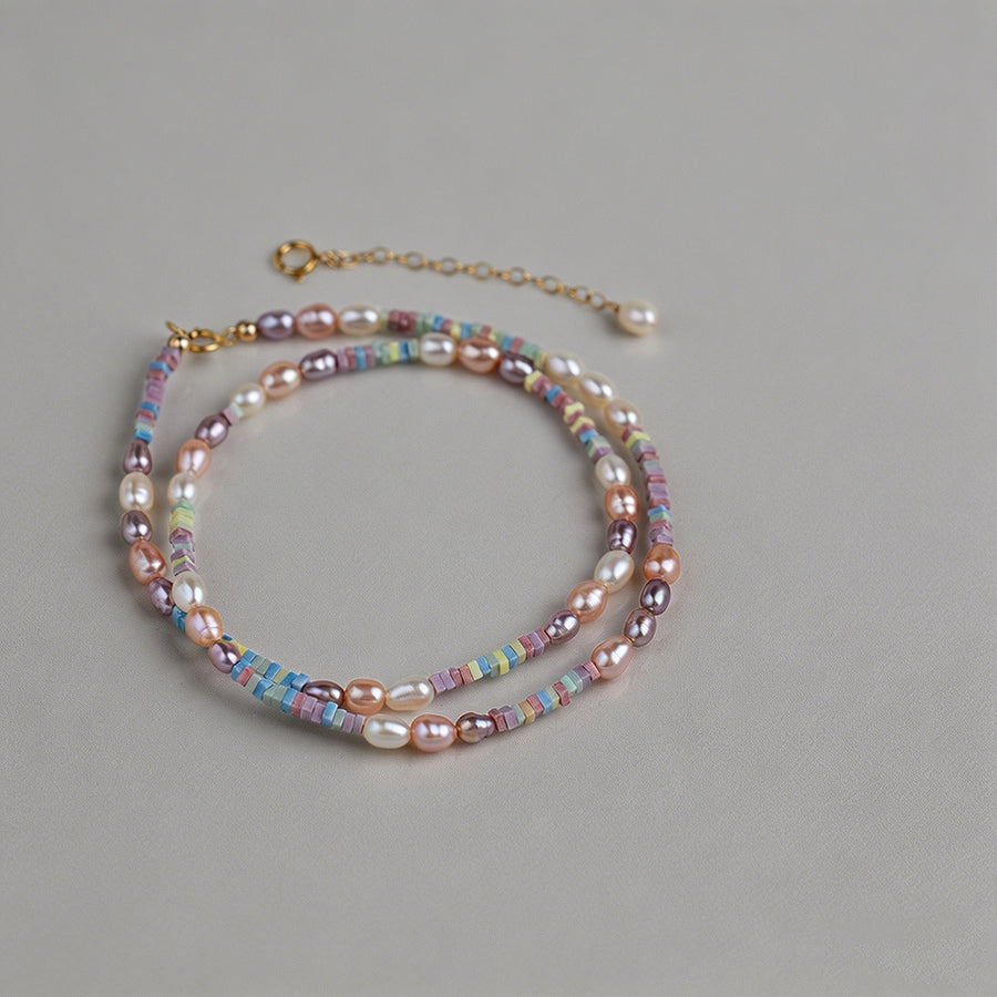 Dainty Mixed Color Pearl & Iri - Shopdayla Wholesale - #7186