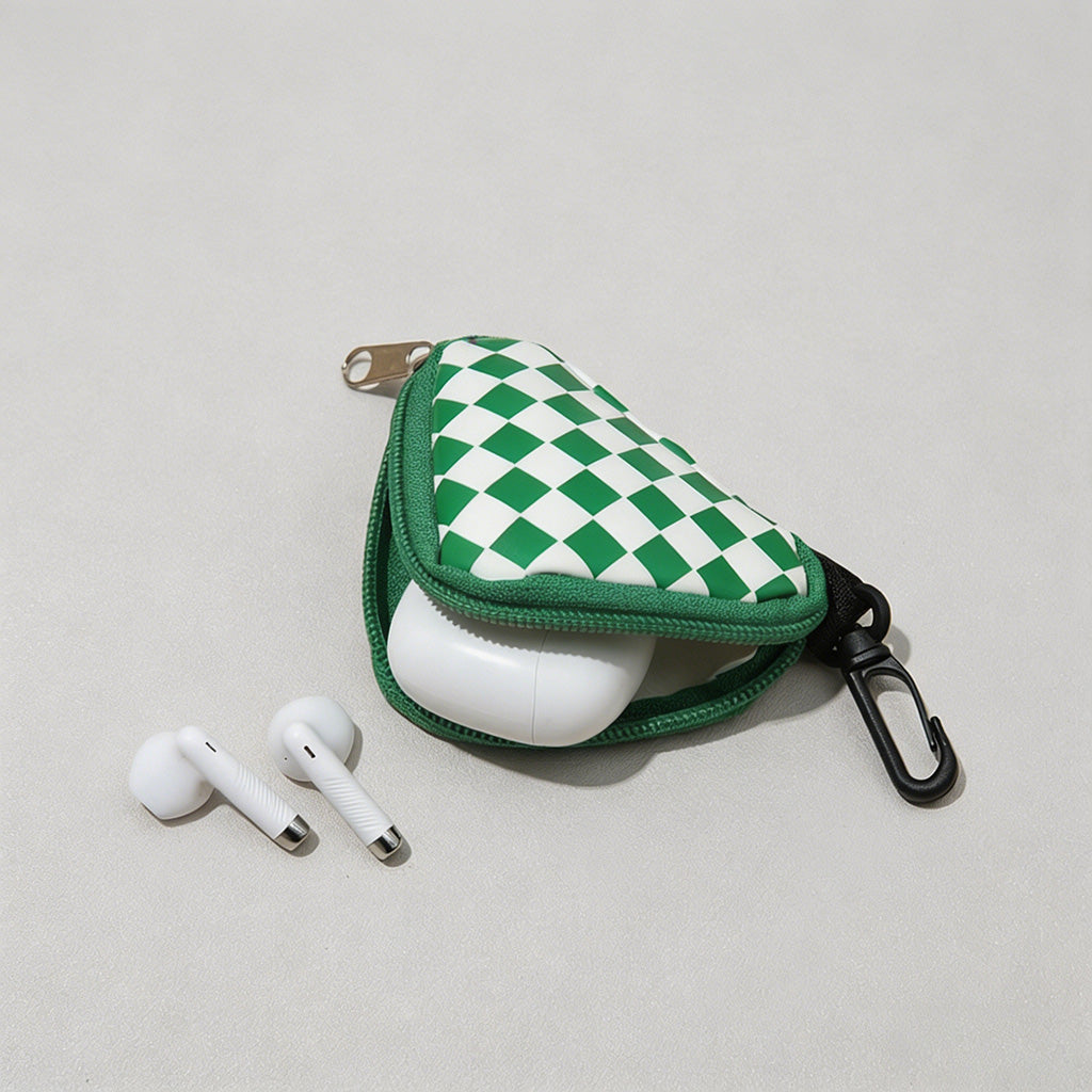 Checkered Triangle Coin Pouch - Shopdayla Wholesale - #6530