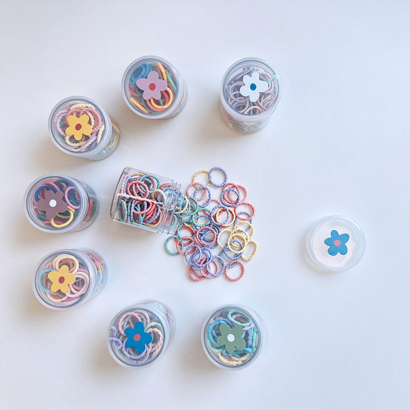 100 PCS Colored Mini Elastic Hair Ties