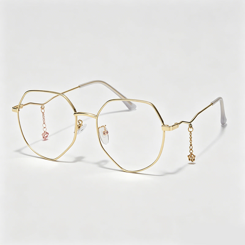 Star Pendant Irregular Polygon Anti-Blue Light Glasses