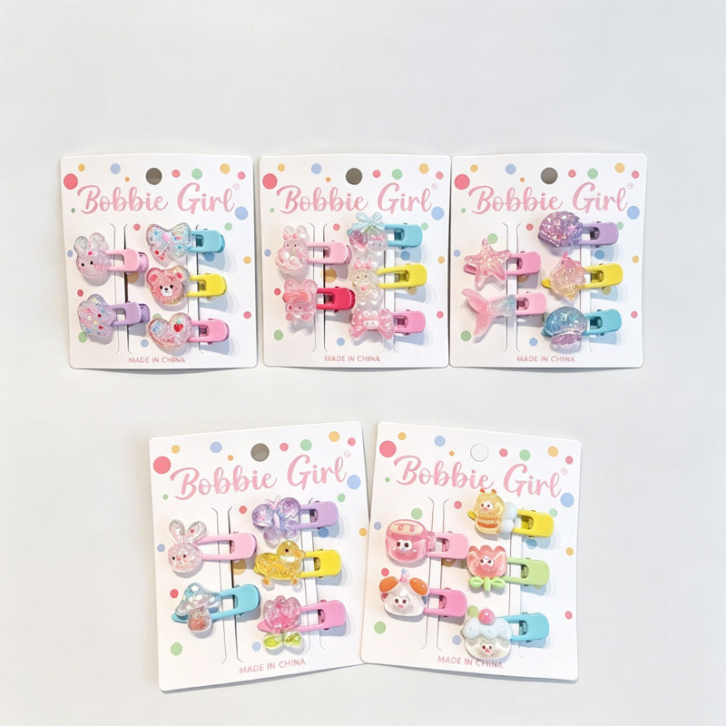 Animal Resin Hair Clips Set