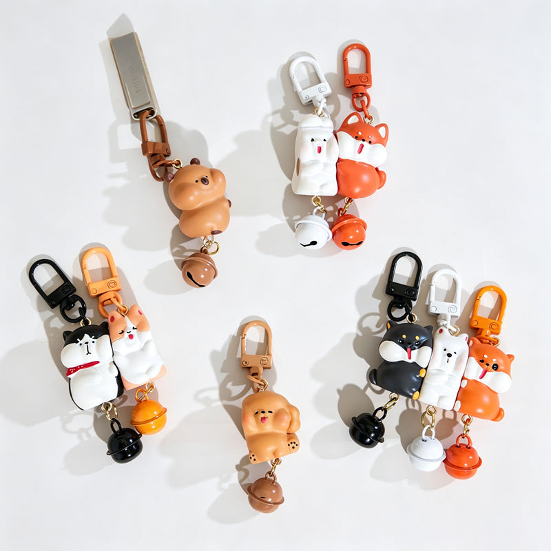 Magnetic 3‑Piece Resin Animal Keychain Set