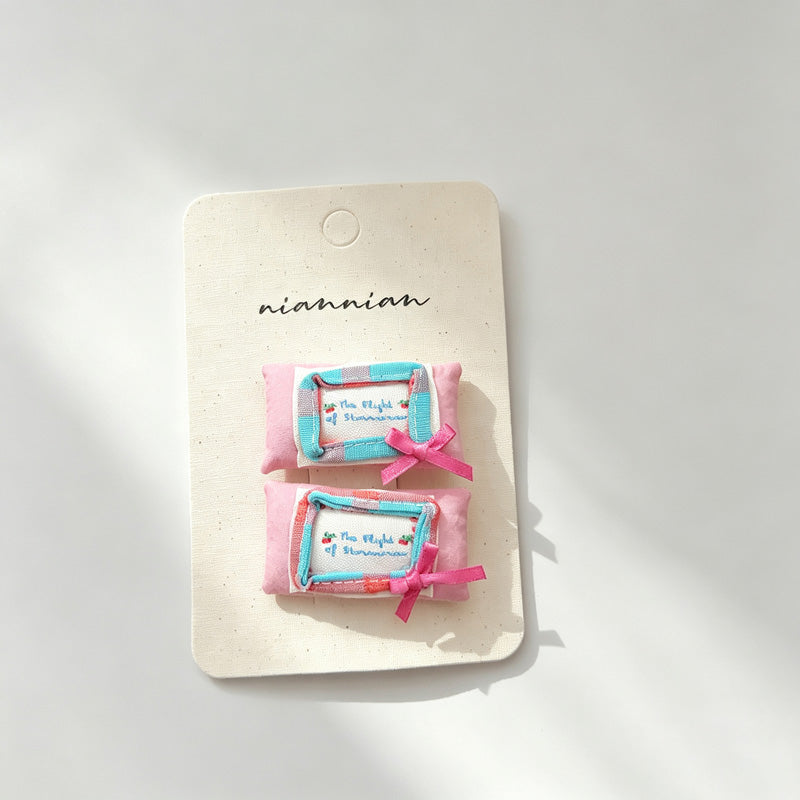 Lace Bead Fabric Hair Clip Set