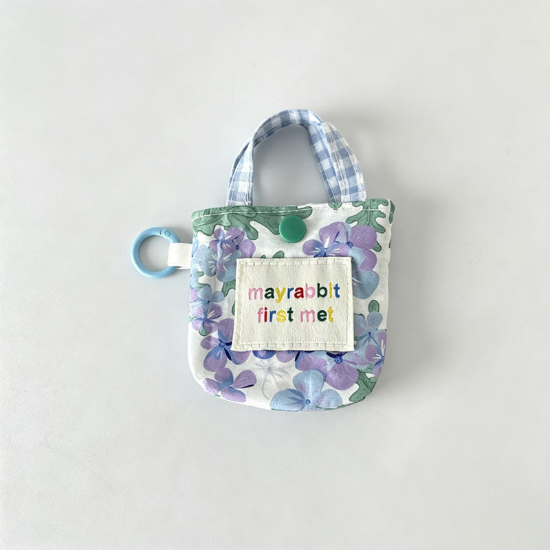 Floral Fabric Mini Key Pouch