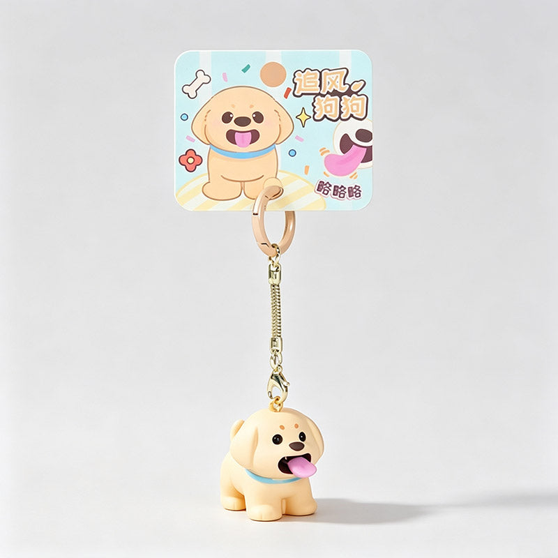 Resin Dog Figure Keychain