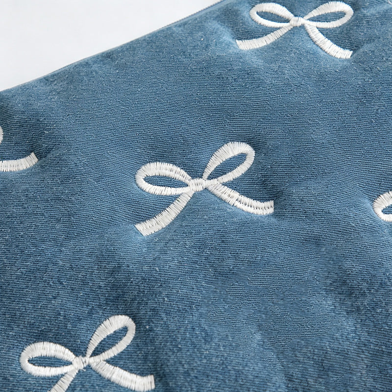 Denim Embroidered Handheld Laptop Sleeve