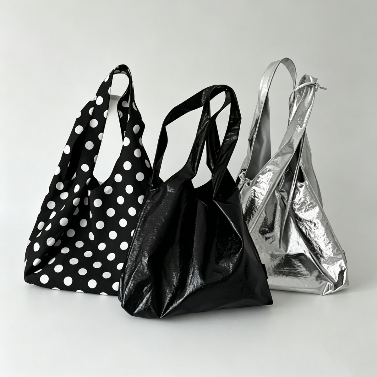 Metallic Drawstring Shoulder Bag