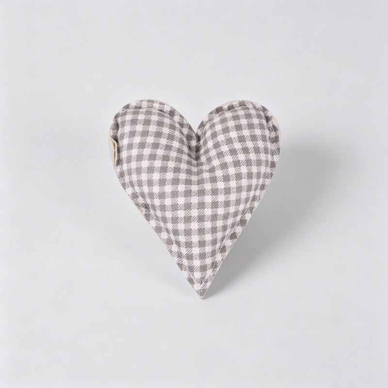 Plaid Dot Print Stuffed Heart Ornament