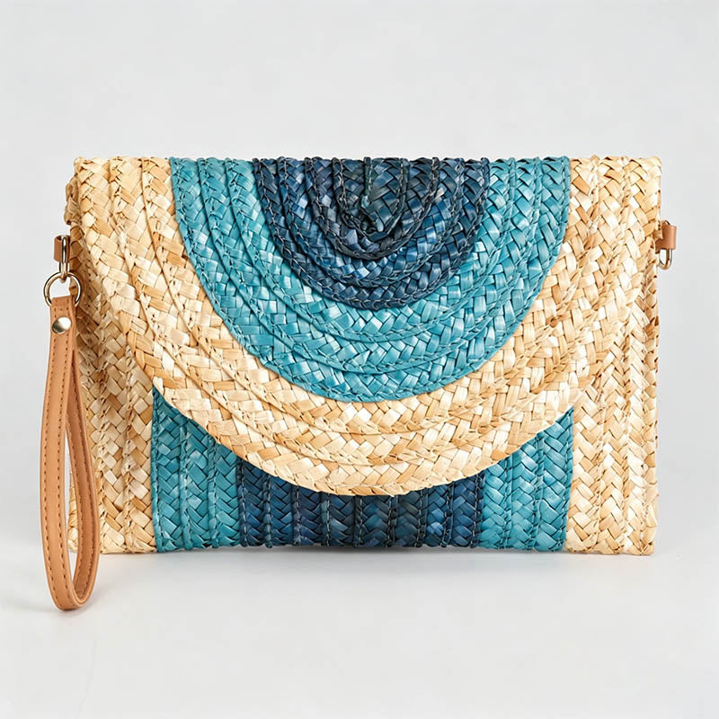 Woven Rainbow Clutch Shoulder Bag