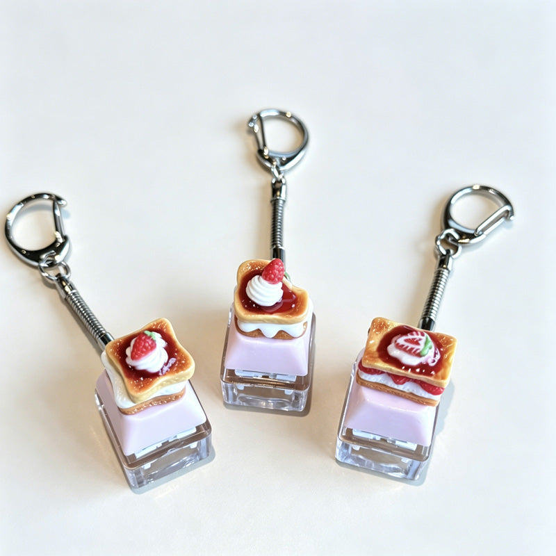 Cake Shape Single Button Glow Keychain