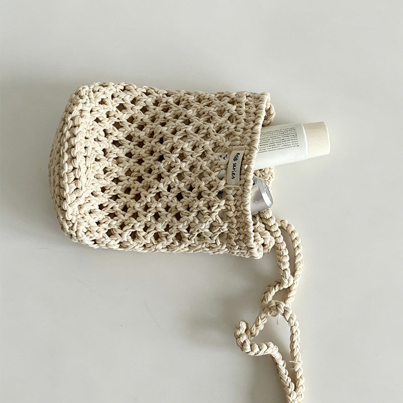 Hollow Crochet Mini Phone Crossbody Bag