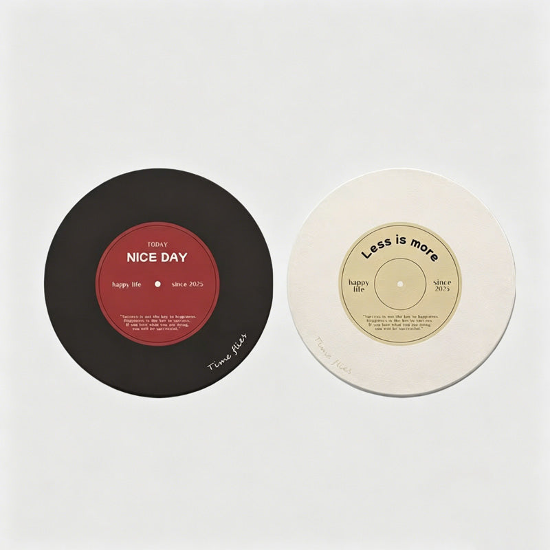 Vintage Round Record Car Coaster 2PCS Set