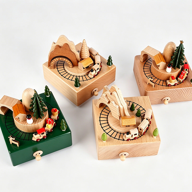 Wooden Carousel Ballet Girl Music Box