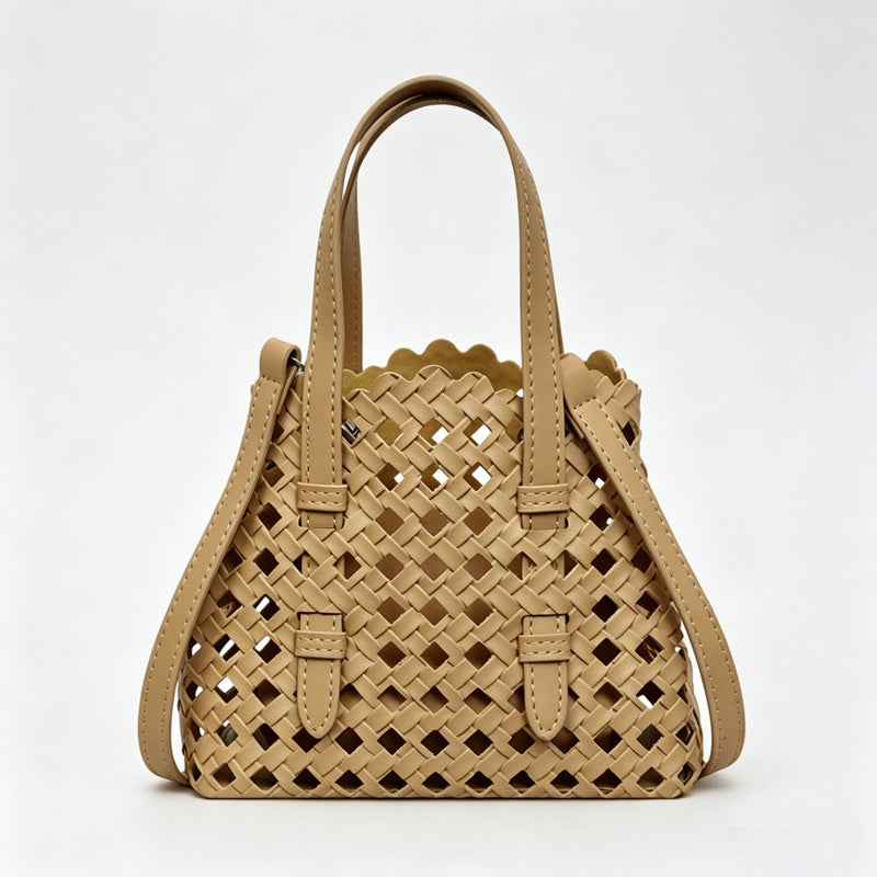 Woven Cutout Shoulder Bag