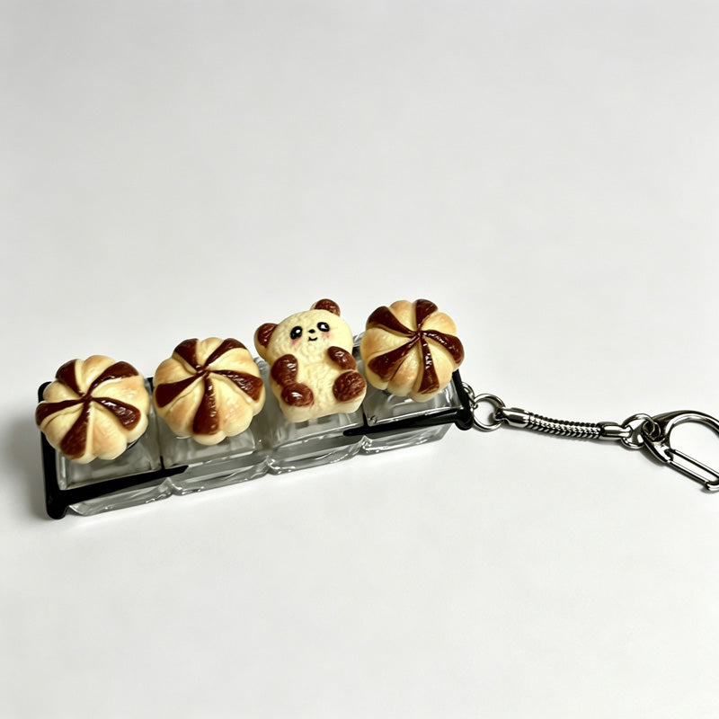 Four-Key Snack Food Fidget Keychain