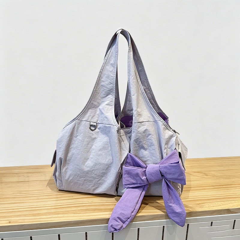 Bow Decor Tote Shoulder Bag