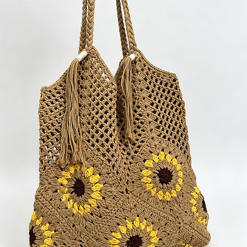 Sunflower Crochet Tote Bag