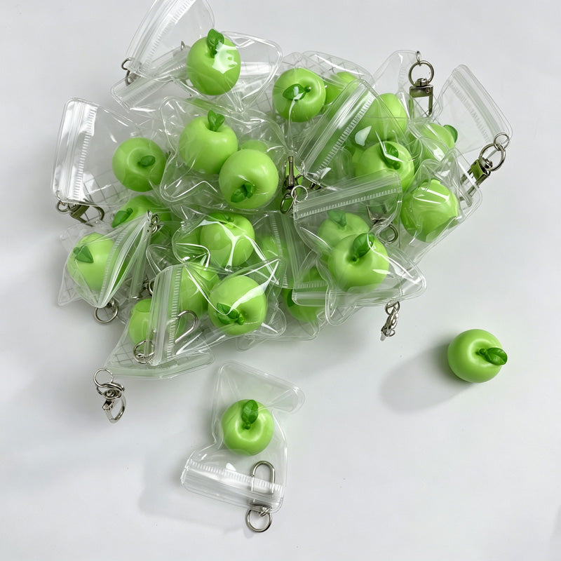 Red Green Apple Keychain Fruit Bag Charm