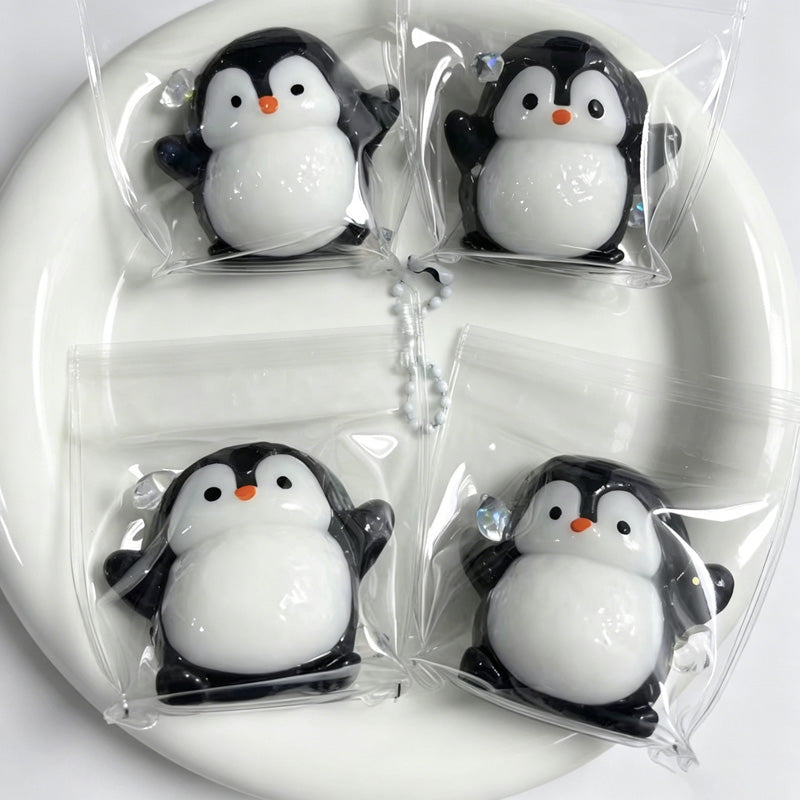 Penguin Squishy Bag Charm Keychain