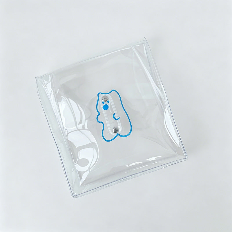 Clear Bear Print Storage Pouch Makeup Pencil Case