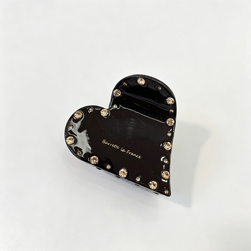 Rhinestone Heart Claw Clip