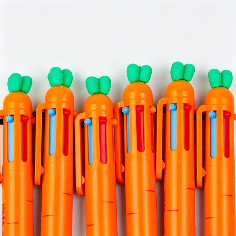 Carrot Shaped 6 Colors Ballpoint Pen
