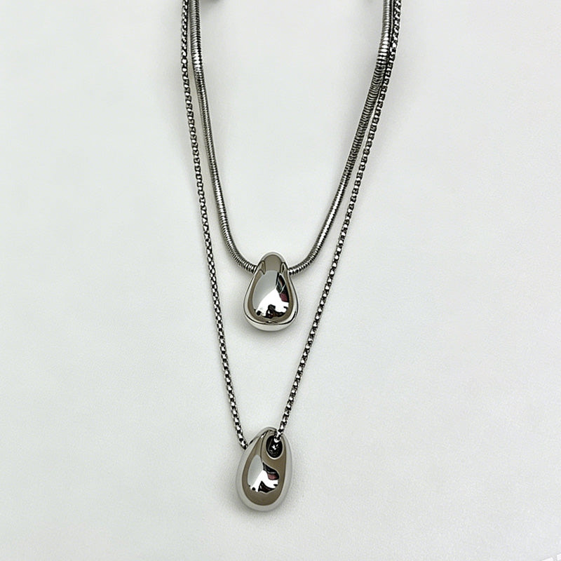 Water Drop Titanium Steel Necklace