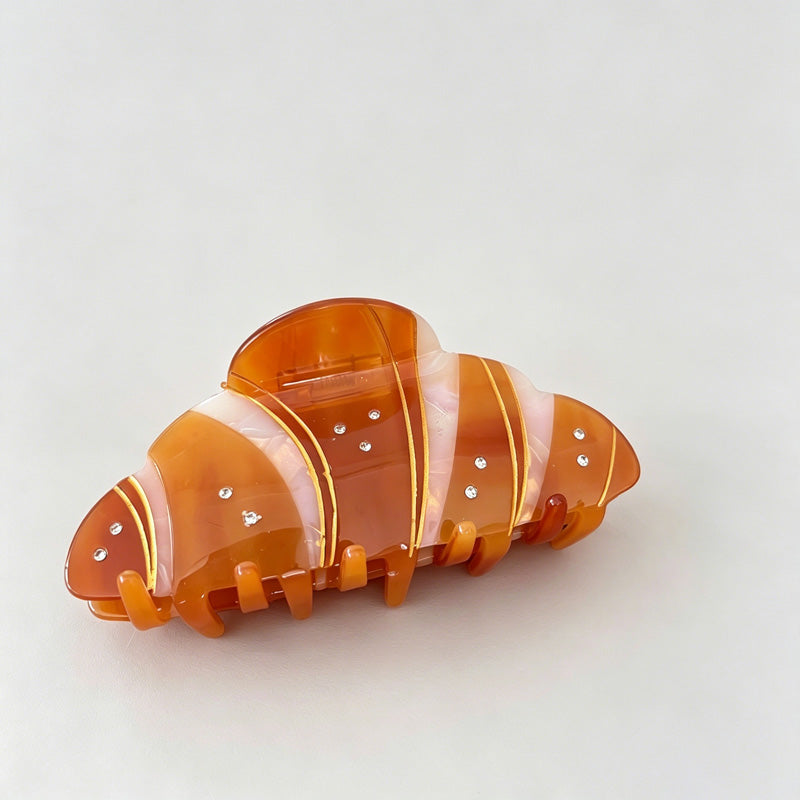 Pretzel & Croissant Acrylic Hair Claw Clip
