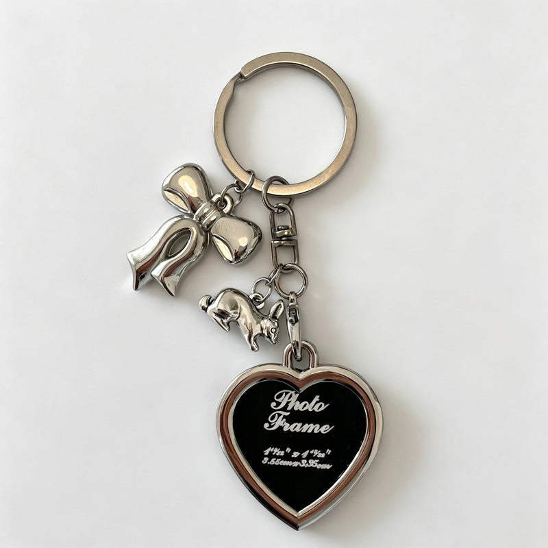 Heart Bow Keychain Bag Charm