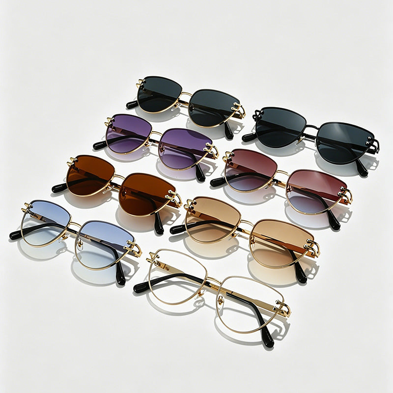 Polygon Trendy Minimalist Metal Fashion Sunglasses