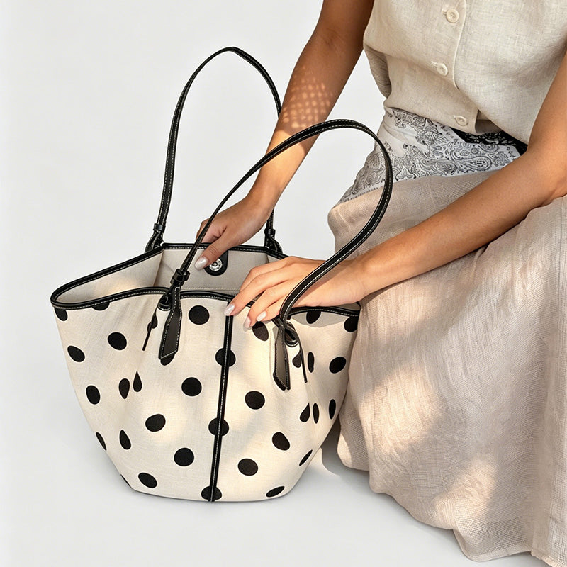 Polka Dot Bowler Bag