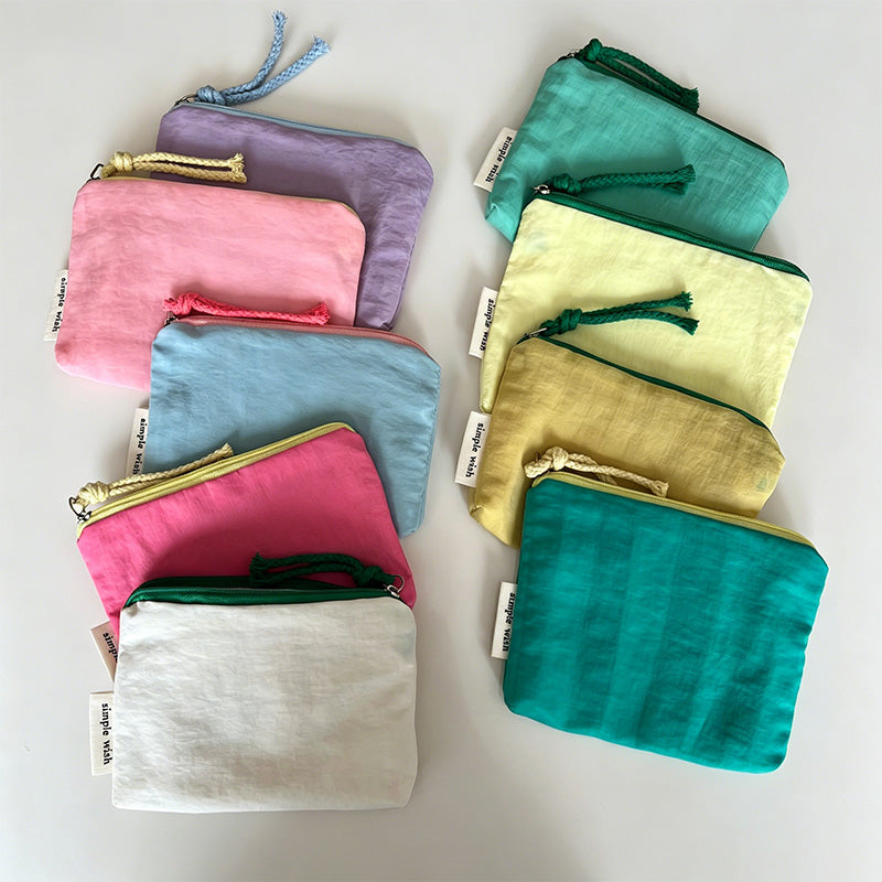 Minimalist Solid Color Nylon Coin Purse