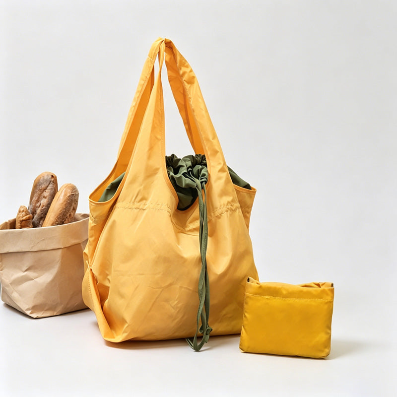 Color Drawstring Foldable Shopping Tote Bag