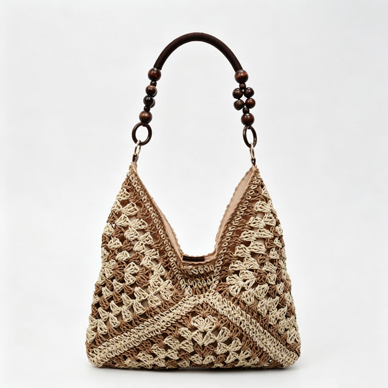 Beaded Crochet Tote Bag