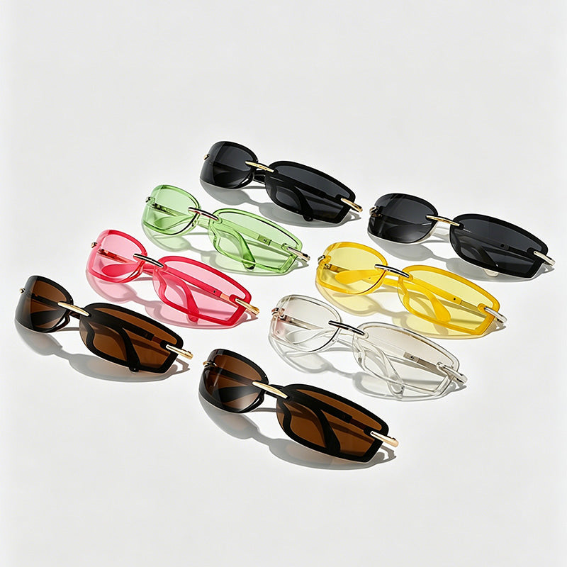 Rimless Square Candy Fashion Chic Sunglasses