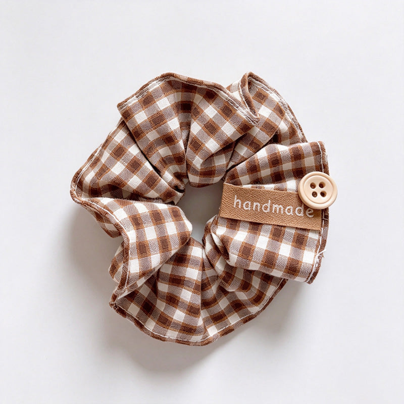 Plaid Fabric Scrunchie Hair Tie