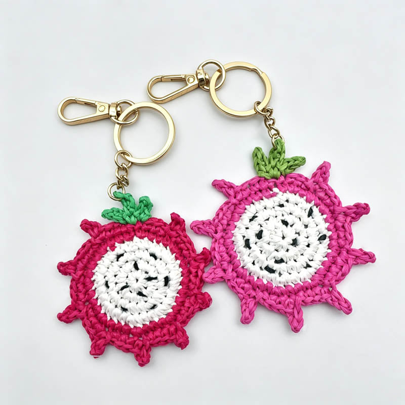 Woven Dragon Fruit Keychain Ba - Shopdayla Wholesale - #8498