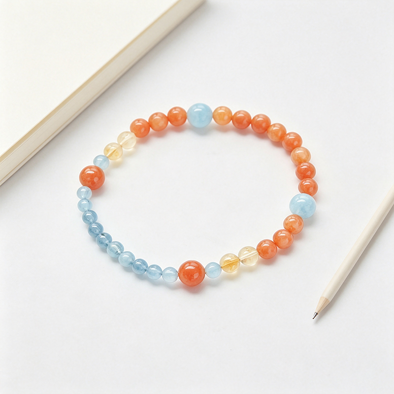 Mixed Color Crystal Elastic Beaded Bracelet