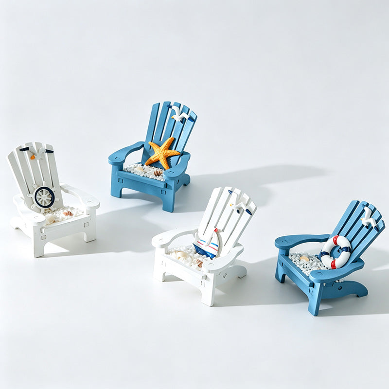 Mini Wooden Beach Chair Figurine