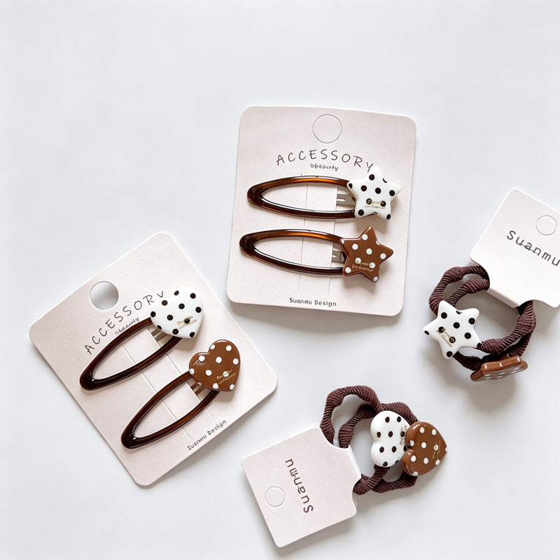 Polka Dot Star BB Snap Hair Clips