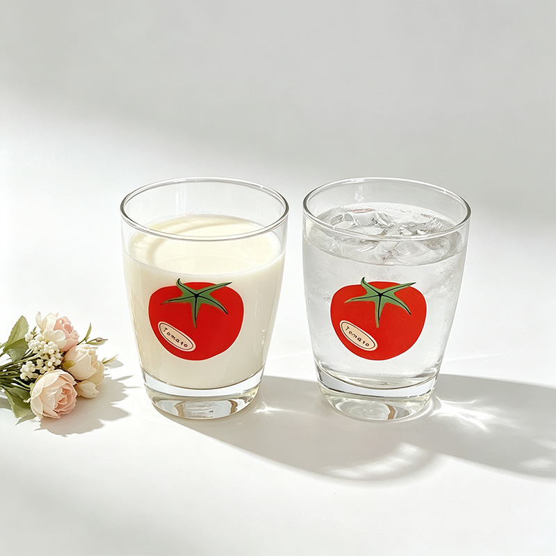 Tomato Print Glass Cup