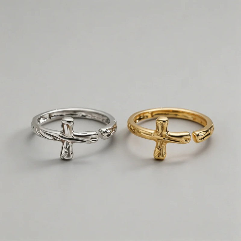 Cross Open Band Ring - Shopdayla Wholesale - #6706
