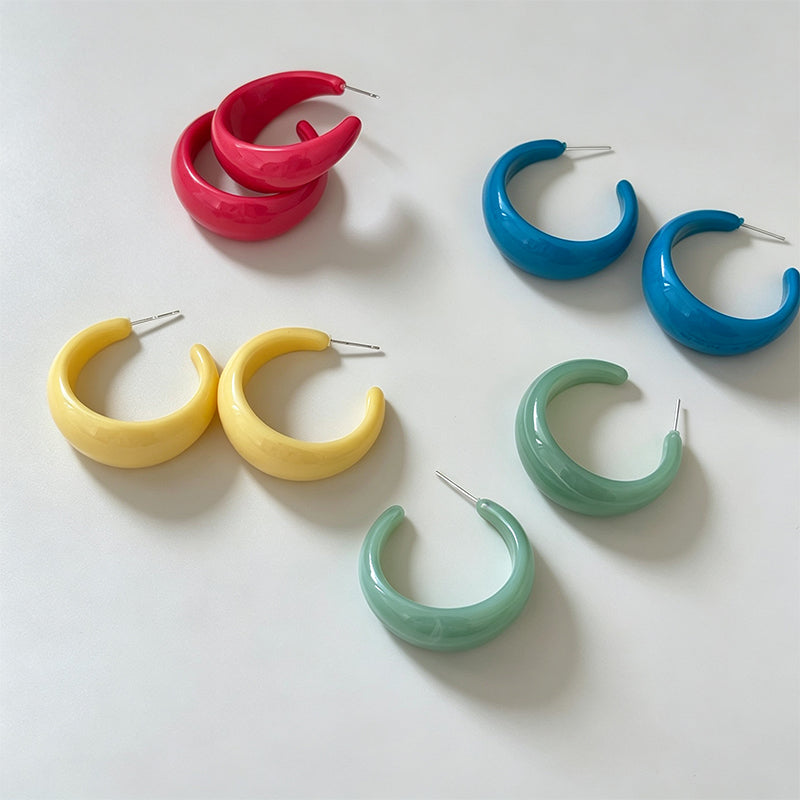 Vintage Modern C Shaped Earrin - Shopdayla Wholesale - #4626