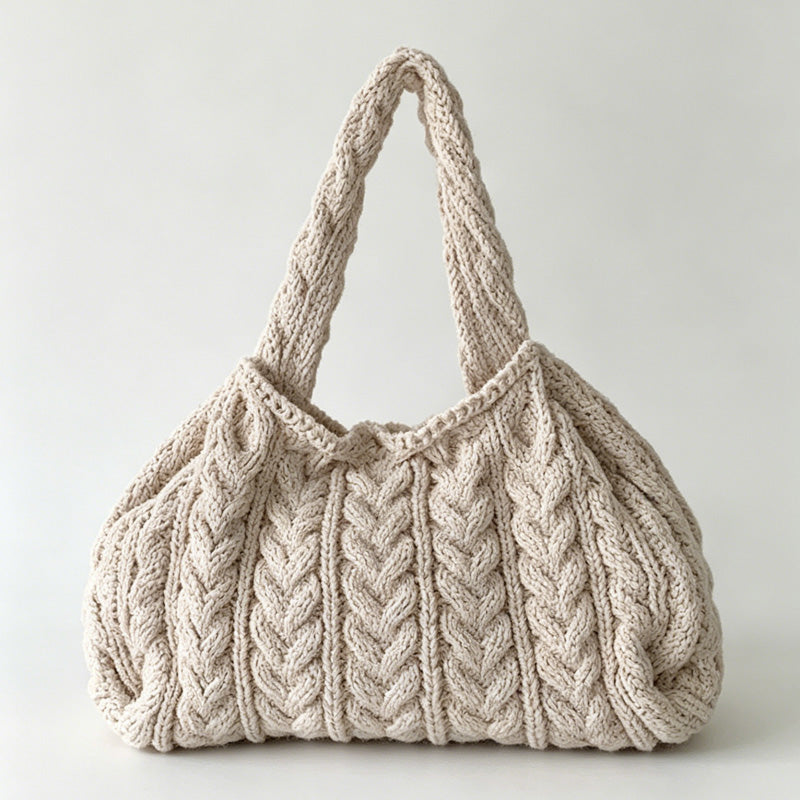 Cable Knit HandleTote Bag