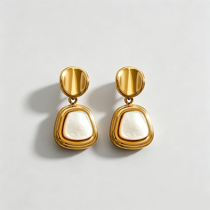 Vintage Natural Mother-of-Pearl Drop Earrings