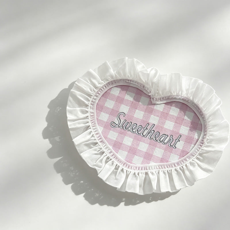 Heart Gingham Lace Table Coaster