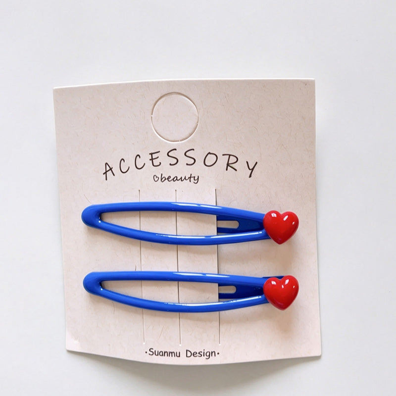 Bright Color Heart BB Snap Hair Clips