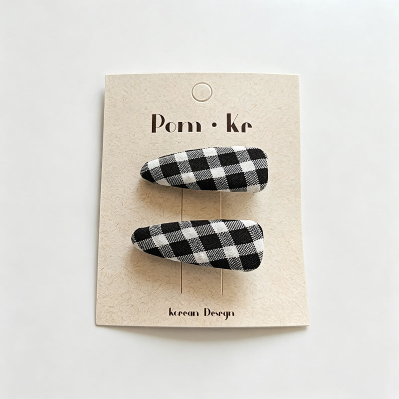 Gingham Dot Hair Clips