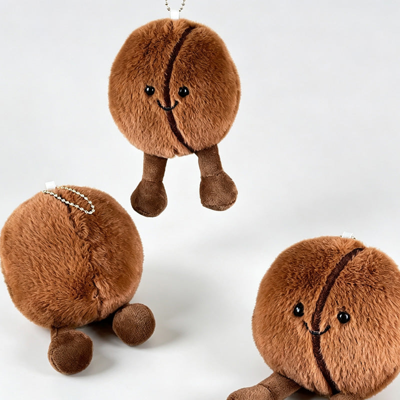 Coffee Bean Plush Keychain